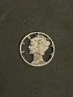 1944 Mercury Dime Cut-Out Skeleton Coin – Hand Cut Silver Winged Liberty Head