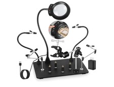 NOEVSBIG Helping Hands Soldering Station with Upgraded 5X Magnifying Lamp, 360 
