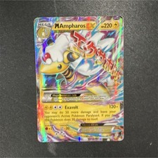 Pokémon M Ampharos EX Mega Full Art Ultra Rare Holo 220 HP 88/98 XY Card