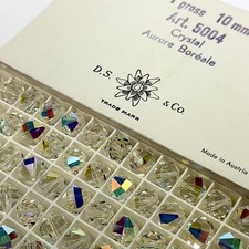 Swarovski 346-5004 - 10mm Crystal AB Vintage Geometric Beads Rectangular Facets