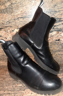 Chelsea Leder Boots Gr.45 Schwarz Herren