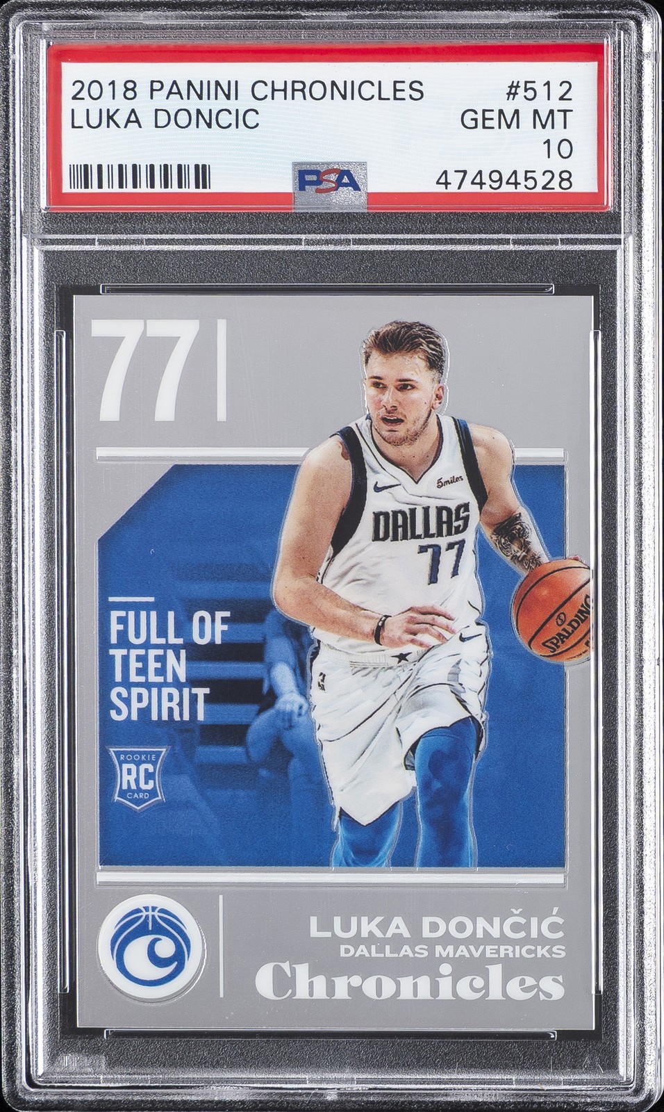 2018 PANINI CHRONICLES #512 LUKA DONCIC ROOKIE RC PSA 10