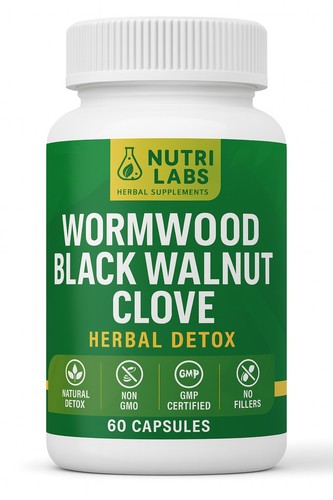 Wormwood Black Walnut Clove 60 Capsules | Gut Cleanse Detox | No Fillers UK - Picture 2 of 3