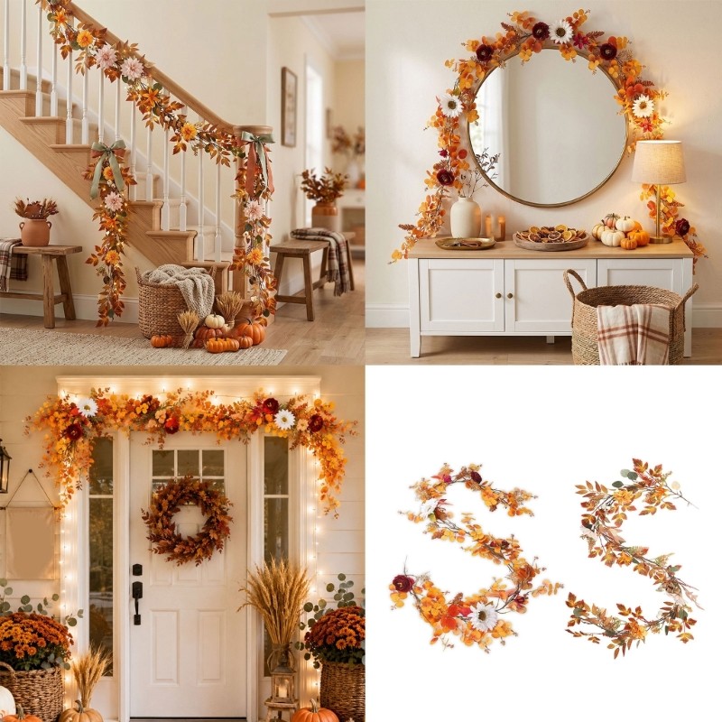 Seasonal Hanging Flower Piece for Thanksgiving Table and Party Display ...