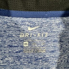 Nike Polo Shirt Mens Size 3XL Blue Stripe Dri Fit Standard Fit Performance