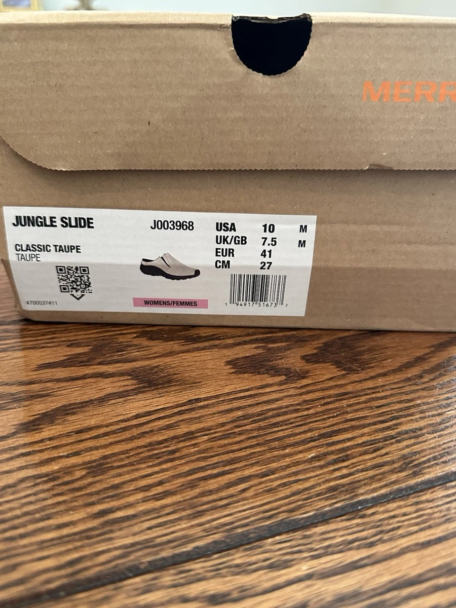 Merrell Women’s Jungle Slide Clog Grey Size 10 J003968 Classic Taupe