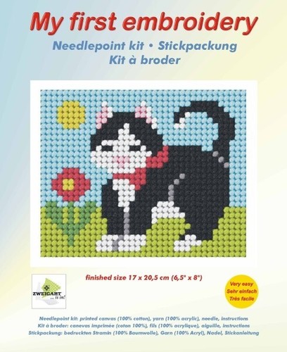 Kitten Needlepoint Kit: My First Embroidery Orchidea Embroidery Kit - Picture 2 of 2