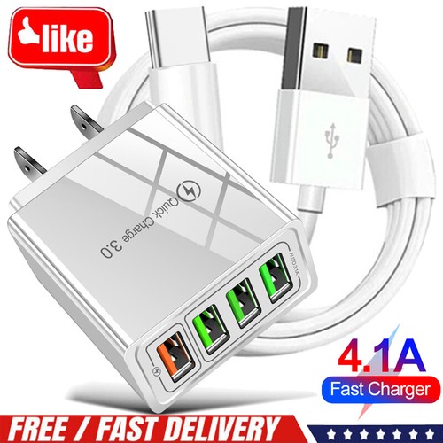 4 Port USB Wall Charger USB Fast Quick Charge For Google Pixel 8 Pro 7a 6a 5 4XL
