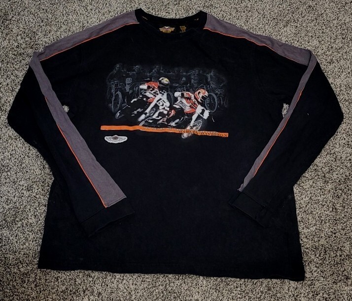 Harley Davidson 100 Years Of Great Motorcycles Black L/S T-Shirt 