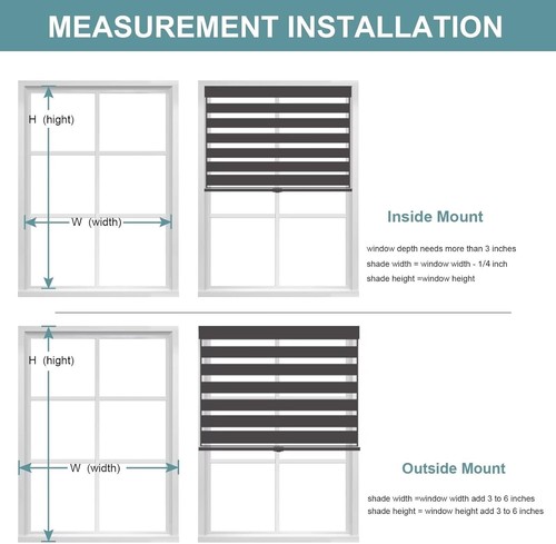 Cordless Zebra Blinds Roller Shades for Window Dual Layer Light Filtering 23x72 - Picture 6 of 7