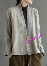 Autumn Retro Buckle Embroidered Cardigan Cotton Blend Ethnic Women's Blouse Tops