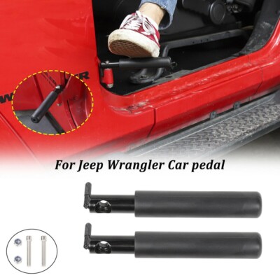Metal Car Door Left&Right Foot Pedal Rest Peg For Jeep Wrangler Jk JT JL TJ 96+