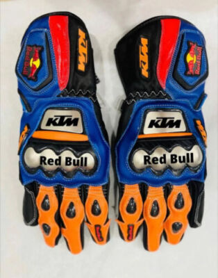 KTM Motorbike Gauntlet Leather Gloves Motorcycle Racing Leather  Gloves