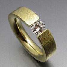REIF-DESIGN - FEINSTER G/VSI BRILLANT SPANNRING - EIGENE GOLDSCHMIEDE - 585 GOLD