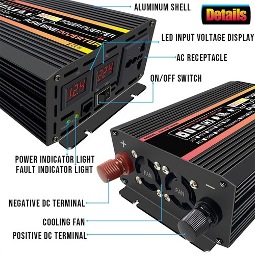 12000W Car Power Inverter Converter DC 48V to AC 220V Pure Sine Wave - Picture 4 of 10