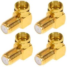 4Pcs F Type Male to Female Right Angle 90 Degree Coax Coaxial Cable TV Adapter