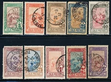 FRANCE TUNISIA 1906 PARCEL POST SET USED WITH NICE CANCELS SEE SCAN SCOTT Q1-Q10
