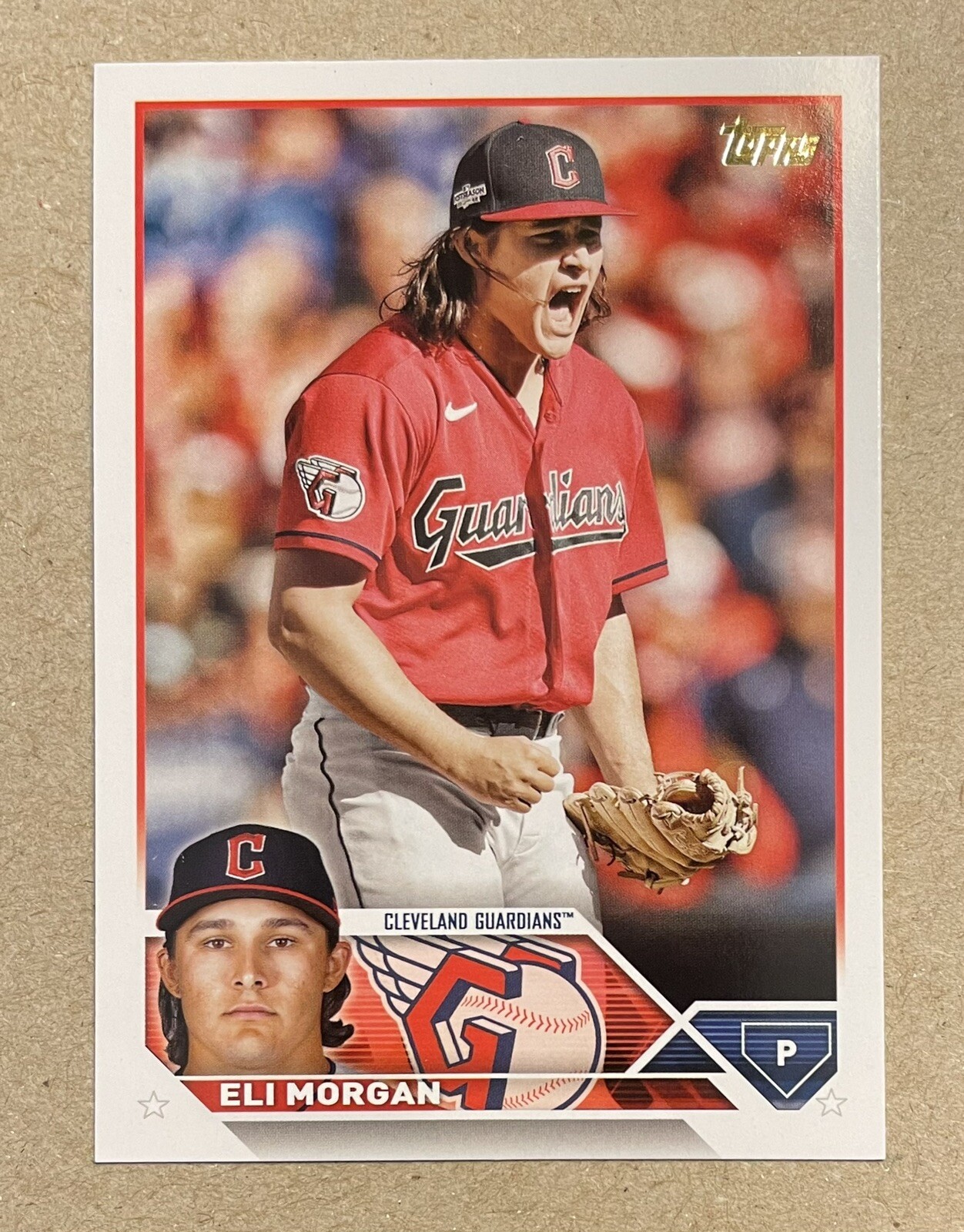 2023 Topps Series 1 Eli Morgan Gold Mirror Variation SSP #223 Guardians