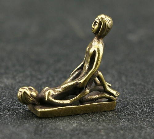 Solid Brass Sex Position Statue Amulet Figure Sexual Lover Charms - Picture 1 of 1