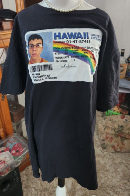 Superbad McLovin Hawaii Driver License T Shirt Adult Large Black Mens