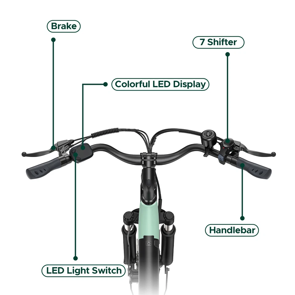 250W 7 Velocità Bici Elettrica 36V 13AH 26 Pollici ECity Bike HillMiles Milecity - Image 4 of 4