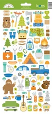 Crafts Doodlebug Icon Stickers Great Outdoors Camping Tent Animals Backpack Food
