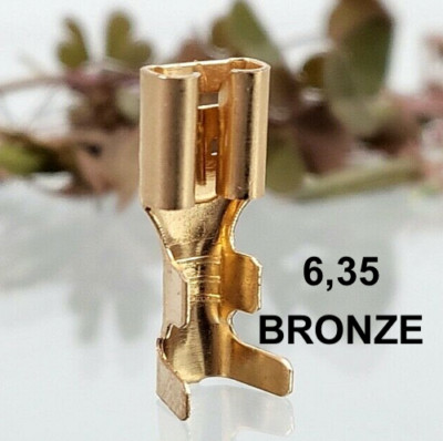 25x 6,3 Kabelschuhe 3 4 5 6mm² Flachstecker Steckhülse Stecker Crimp Pkw Bronze