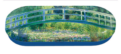 Monet Brillenetui  Etui für Brille aus Metall *Teich mit Brücke*
