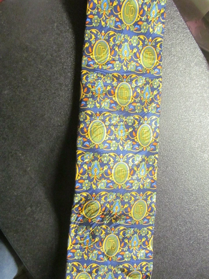 * (2)Inspire Silk Ties 58 英寸长 4 英寸宽蓝色/绿色/金色花卉和蓝色/金色 — 第 2/4 张图片