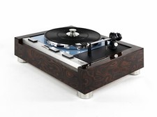 Revidé Thorens TD 125 MKII Platine En Bois De Racine & Porsche Bleu