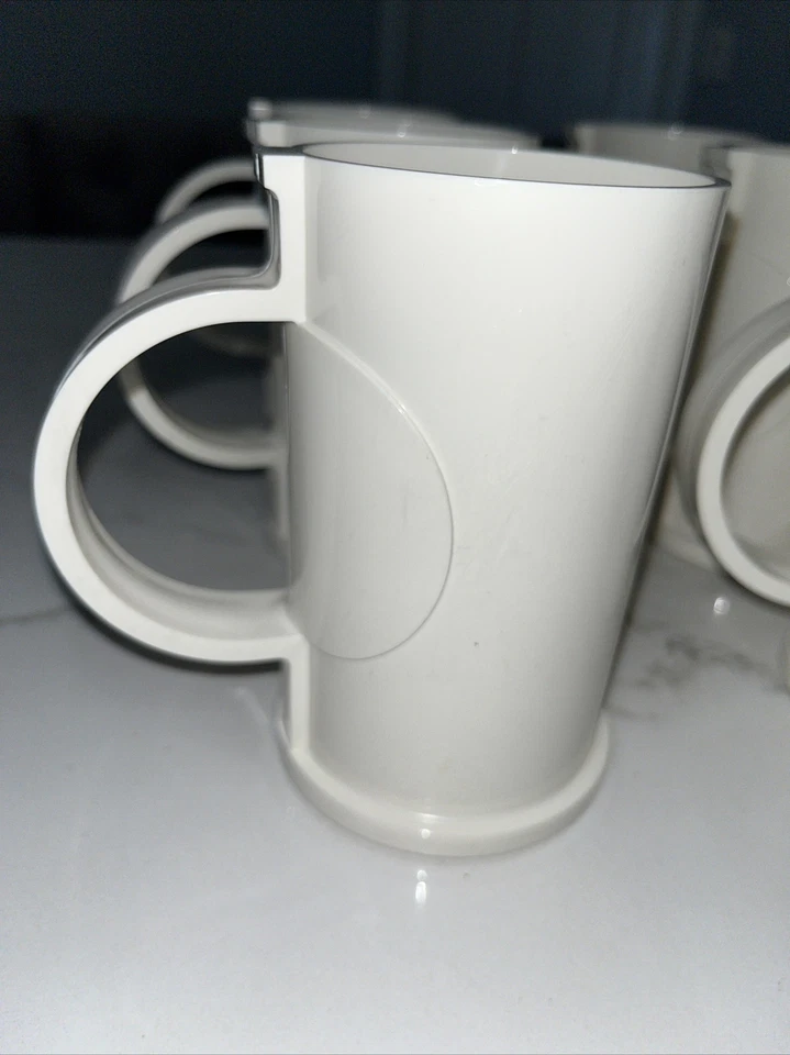 Lote de (6) tazas/tazas Dansk apilables Heller de melamina blanca vintage Foto 2 de 4