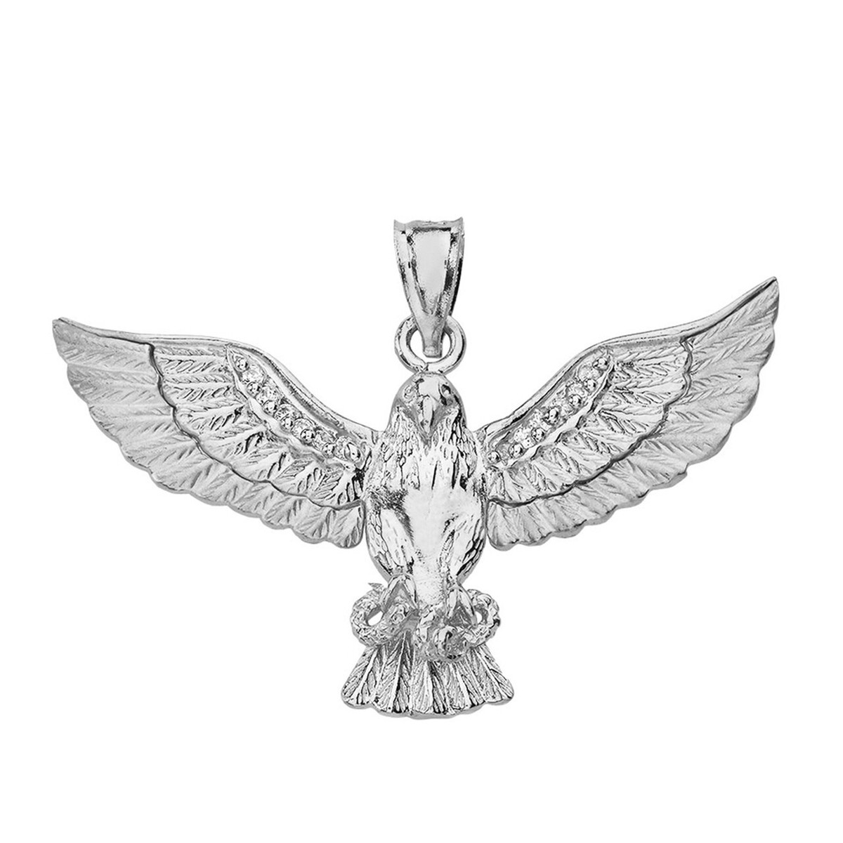 ネックレス・チョーカー BLENDOFF Downhill Eagle Necklace 925 Silver 925 Sterling Silver Eagle Wide Wingspan With Snake CZ