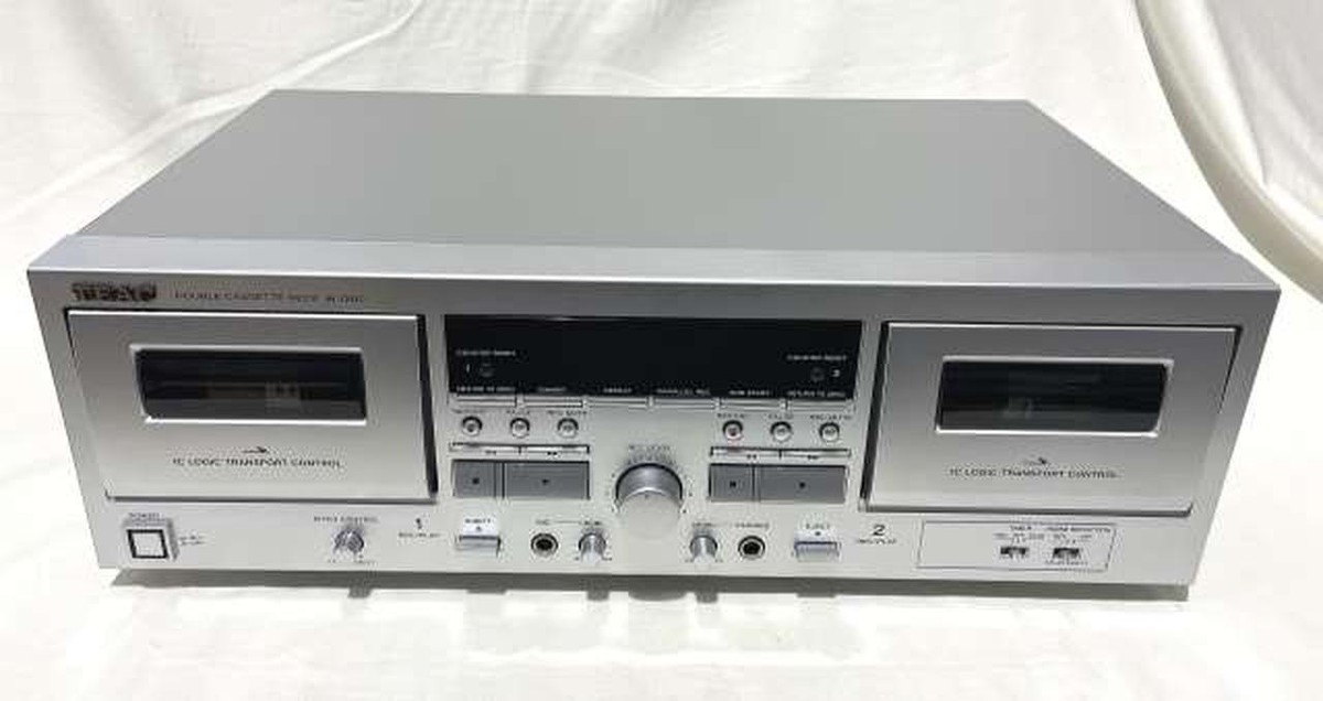TEAC W-1200 Double Cassette Deck Silver Good Condition Used w