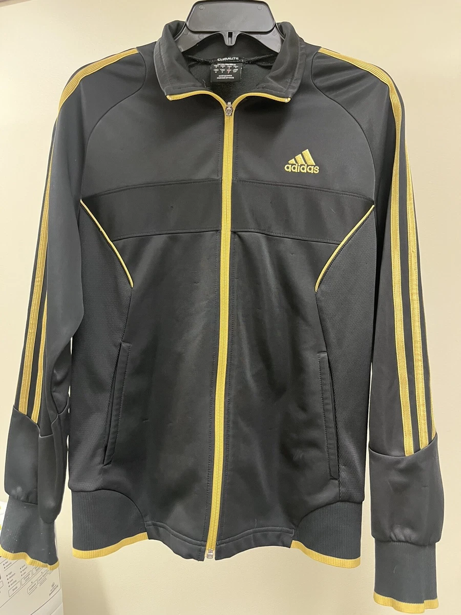 Adidas jacket deals black gold