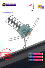 High Tech Outdoor HDTV Antenna Amplified 360 Rotation Digital HD 4K w Pole