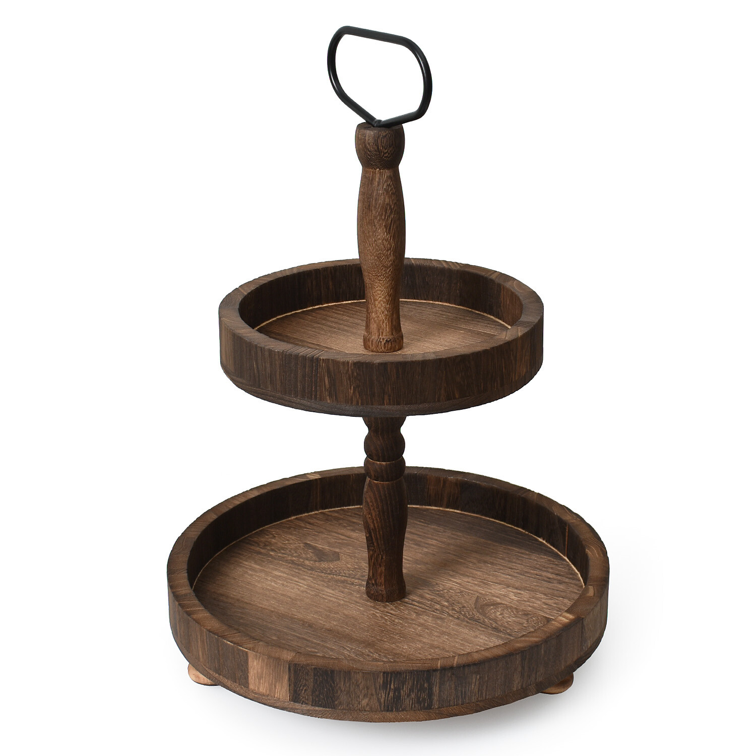 2Tiered Wood Tray Stand Wooden Tray Farmhouse Rustic 2 Tier Serving