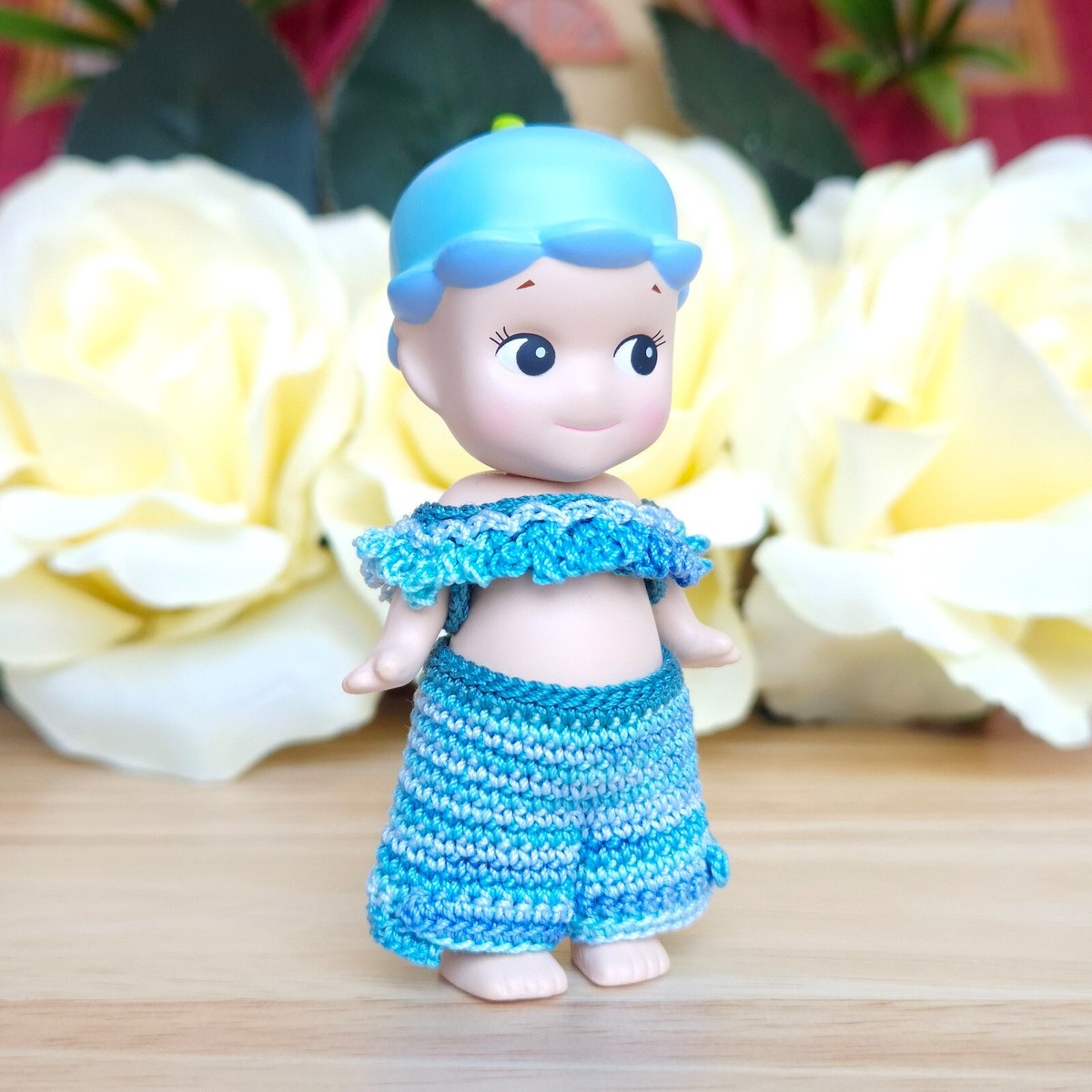 ANGEL❤︎BLUEデニムブーツSサイズ Authentic] Sonny Angel Lily Bell 🌸 Flower Series ✨ Handmade Crop