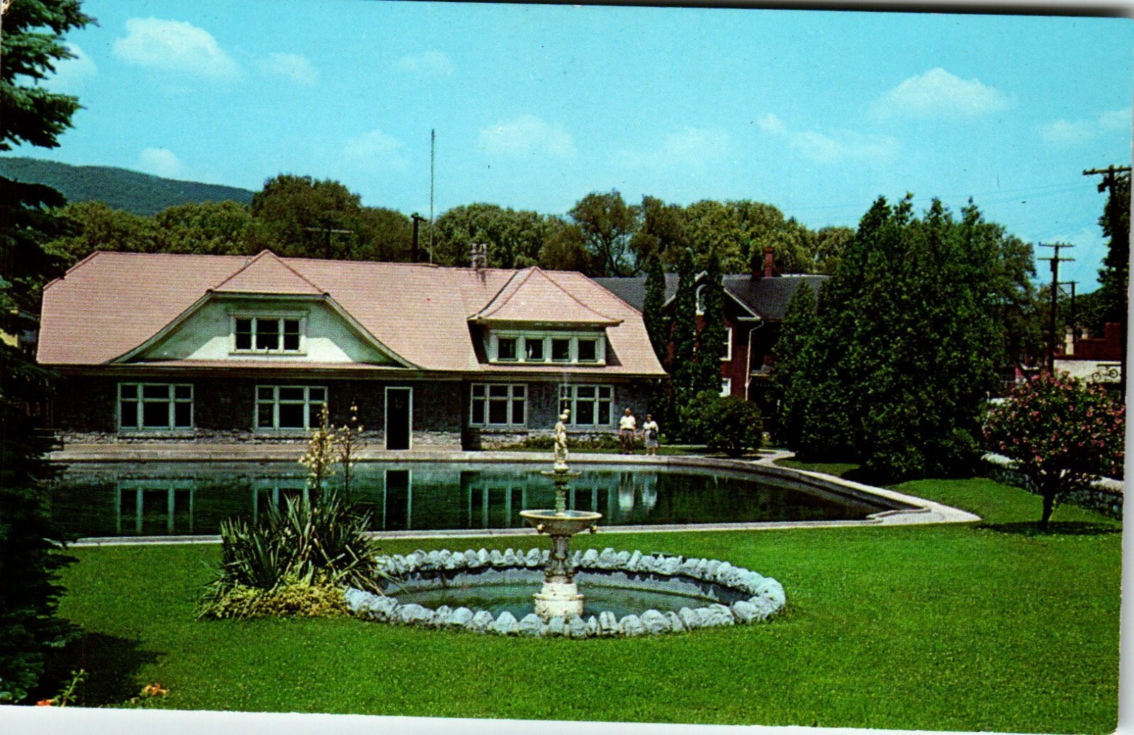 Postcard PA Beautiful Spring Fishermans Paradise Bellefonte Fountain
