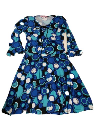 JJ's House 20W Round-Neck Zip Up 3/4/S Lace Floral Royal Blue