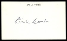 Earle Combs Baseball Signed Auto Autograph Index Card No COA *d2