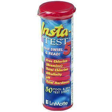 LaMotte Insta-Test 5 Pool & Spa Test Strips – Instant Water Chemistry Results, 50-Count