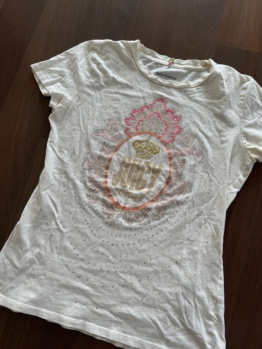 Juicy Couture Rhinestone Logo Graphic Tee T-shirt | eBay