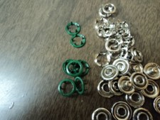 4-PART OPEN RING SNAPS-SIZE 16-3/8" DK-GREEN-1 DOZEN 12 SETS -MADE IN USA