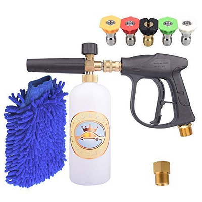 #ad #ad Pressure Washer Gun Foam Cannon 5 Nozzles 2 Conversion Adapter Gloves $55.64