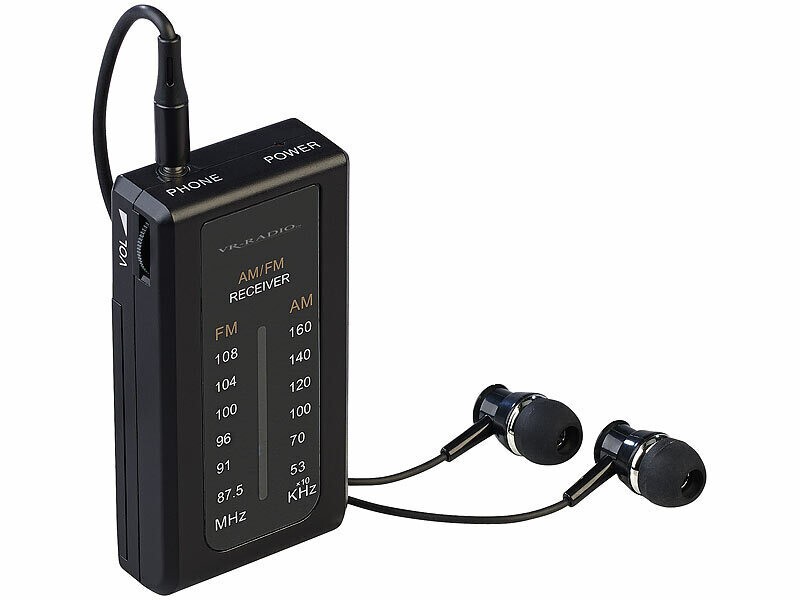 Mini radio mobile FM AM avec écouteurs pour balades à pied et jogging matinal