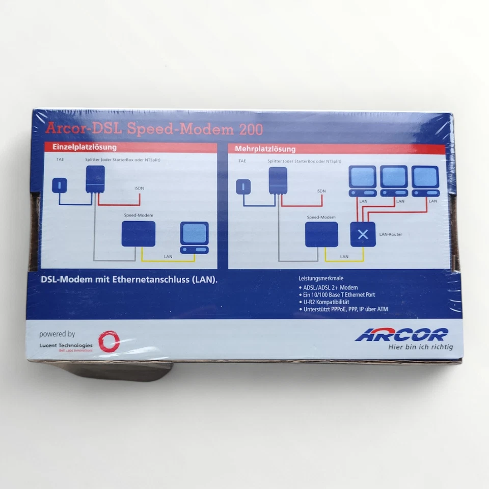 Arcor-DSL Speed-Modem 200 | Neu & OVP / Eingeschweißt | Vintage Hardware - Bild 3 von 3