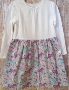 Handmade Unicorn Girls Longsleeve Tee Dress - Size 3T