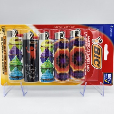 5 Pack Bic Special Edition Lighters, Gift, Cupcakes, Keep Your Spirit High