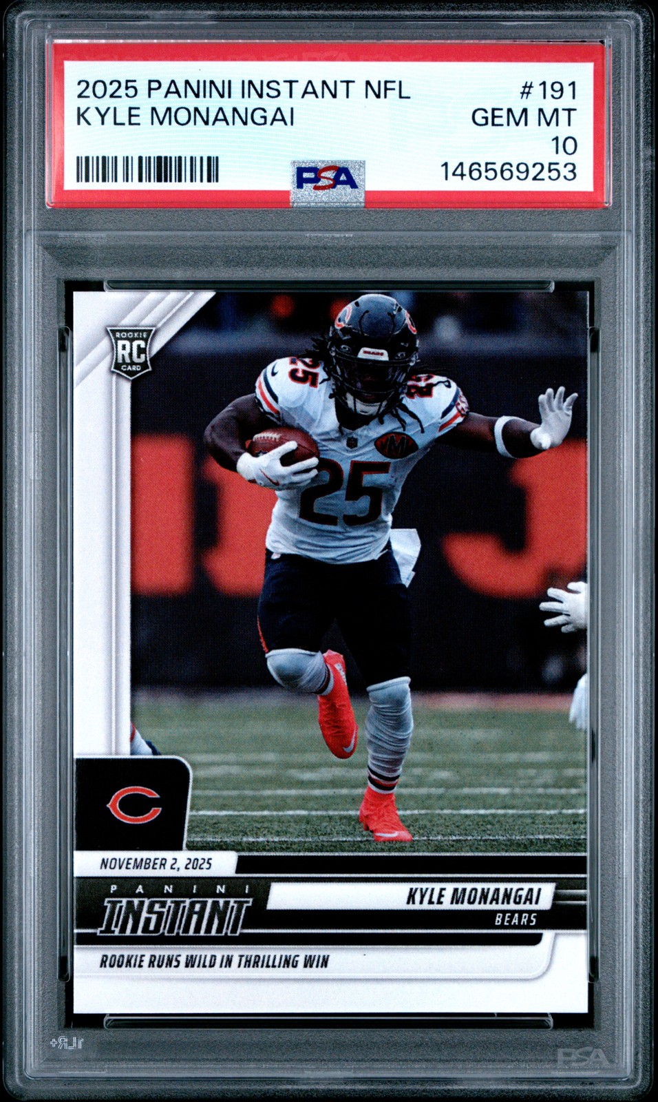 Kyle Monangai Panini Instant NFL #191 Base
