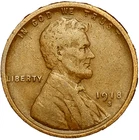 1918 S Lincoln Wheat Cent Fine - Very Fine (F-VF) Circulated Copper 1c Penny